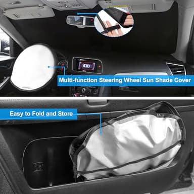 Windshield Sun Shade Custom Fit for 2013 2014 2015 2016 Mazda CX-5 CX5 Accessories Foldable Sunshade Sun Blocker Protect Car from Sun Rays & Heat Damage Keep Car Cooler - Image 5