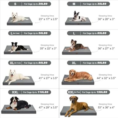 Tail Stories Outdoor Orthopedic Dog Bed, Waterproof Dog Bed for Large Dogs 36x27 Inch, Egg Crate Foam Pet Mat with Washable Removable Oxford Cooling Cover, Grey - Image 6