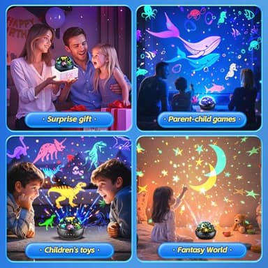 Staryou Dinosaur Toys for Kids 3-5, 【Remote+3 Films+93 Effects】 Dinosaur Toys for Kids 2-4, 【3 Timer+5 Brightness】 Toys for 3 Year Old Boys, Rotate 3 Year Old Boy Gift, 5 Year Old Boy Birthday Gift - Image 7