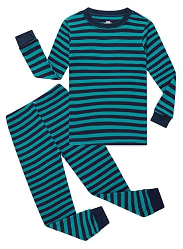 Family Feeling Baby Boys Striped Black Blue Pajamas Long Sleeve 100% Cotton Toddler Kid Pjs 18-24 Monthes - Image 1