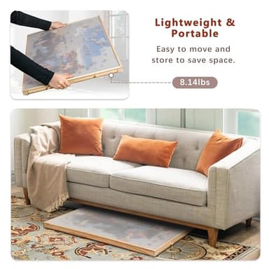 Becko US 1000-Pc Tilting Puzzle Board with 4 Drawers & Cover, Adjustable Jigsaw Puzzle Table with Built-in Easel/Stand, Portable Boards with Puzzles Storage for Adults, with Flannel Tabletop - Image 5