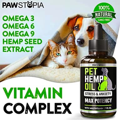 (2 Pack) Hemp Oil for Dogs and Cats - Helps Pets with Anxiety, Pain, Stress, Sleep, Arthritis, Seizures Relief - Cat Anxiety Relief - Omega 3-6-9 - Pet Hemp Oil Drops Treats - Hip and Joint Support - Image 5