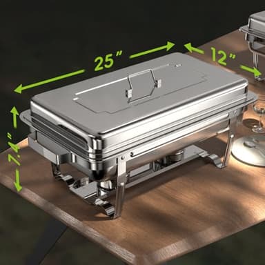 sifer 9Qt 4Pack [Multi-Size] Chafing Dish for Buffet | 80% Faster Screwless Assembly & Stackable Design for Wedding/Home/Christmas Buffets - Image 2