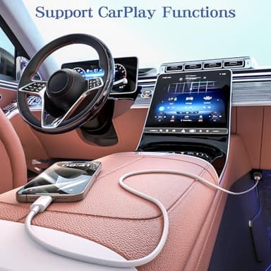 Car Carplay Cable for iPhone 17/16/15,iPhone 17/16/15Pro 17/16/15Pro Max 17/16/15Plus, USB A to USB C Cable for Apple Carplay, USB-C Car Charger for iPad Pro iPad Air 5th 4th Mini 6th Type C 3FT-White - Image 2