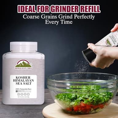 Himalayan Chef Kosher Sea Salt – Full Flavor, No Additives, unrefined and Less Sodium - Natural and Organic - 5 Pound Plastic Jar, Kosher & Non GMO Certified - Image 7