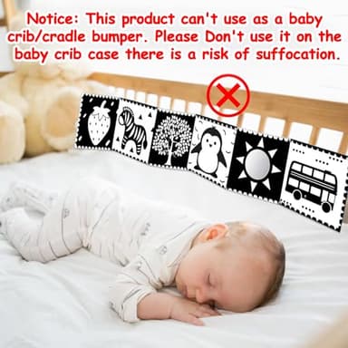 Thremhoo Black and White High Contrast Baby Toys 0-6 Months Soft Book for Brain Development, Tummy Time, Sensory, Montessori Learning Activities - Image 7
