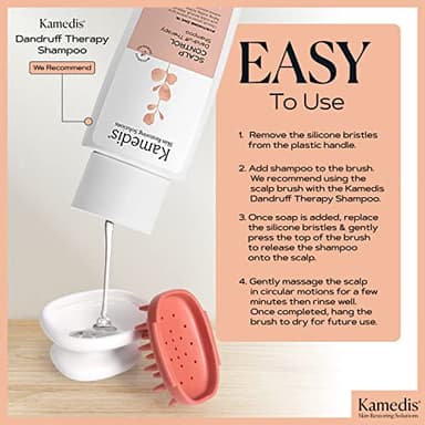 KAMEDIS Scalp Scrubber & Anti Dandruff Shampoo 1% Zinc Pyrithione and Salicylic Acid - Gentle Scalp Massager and Hair Dandruff Treatment - Suitable for Men & Women - Image 2