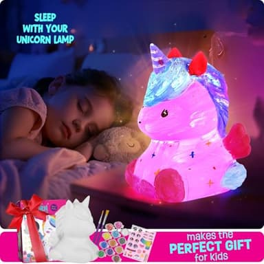 Paint Your Own Unicorn Lamp Kit, Art Supplies Unicorn Painting kit for Kids, Arts and Crafts for Kids Ages 6-12, Unicorn Toys Birthday Christmas Gifts for Girls Boys Ages 3 4 5 6 7 8 9 10 11 12+ - Image 6