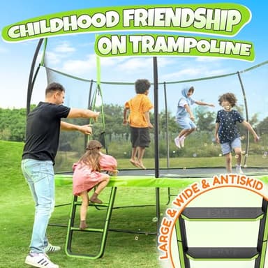 BCAN Trampoline 8FT 10FT 12FT 14FT 15FT 16FT Recreational Trampoline with Enclosure for Kids Adults, ASTM Approved, Outdoor Trampoline with Ladder for Kids - Image 7