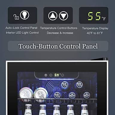 Antarctic Star Beverage Refrigerator Cooler -120 Can Mini Fridge Glass Door for Soda Beer or Wine Constant Glass Door Small Drink Dispenser Clear Front Door for Home, Office Bar 3.2cu.ft - Image 4