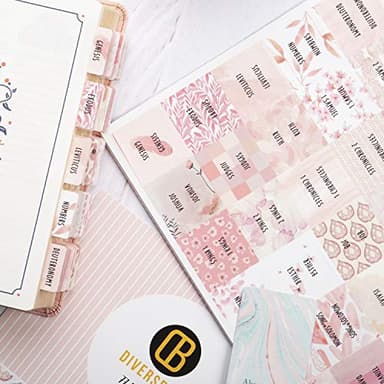 DiverseBee Laminated Bible Tabs for Women (Large Print, Easy to Read), Colorful Bible Journaling Book Tabs, Christian Gift, 66 Bible Tabs Old and New Testament, Includes 11 Blank Tabs - Rose Theme - Image 3