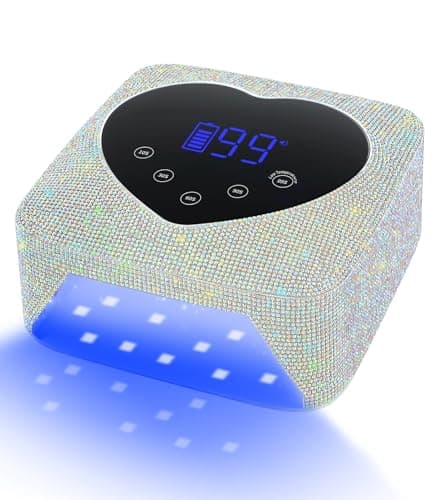 HUGMAPLE Cordless UV Nail Lamp for Gel Nails 72W, Rechargeable Diamond LED Nail Dryer with 5 Timer Setting, Touch Control & Auto Sensor, Fast Nail Light Curing Lamp for Salon & Home - Image 1