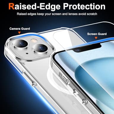 Temdan for iPhone 15 Plus Case:for iPhone 14 Plus Case Clear, [Compatible with Magsafe][Anti-Yellowing][Military-Grade Protection] Shockproof Slim Phone Case Cover, Clear - Image 4