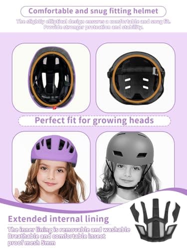 XJD Toddler Helmet Kids Bike Helmet for Infant/Baby Multi-Sport Adjustable Skateboard for Kids Boys Girls Lightweight for Age 1 and Older (Light Purple, X-Small: 18.11"-20.08" / 46-51 cm) - Image 6