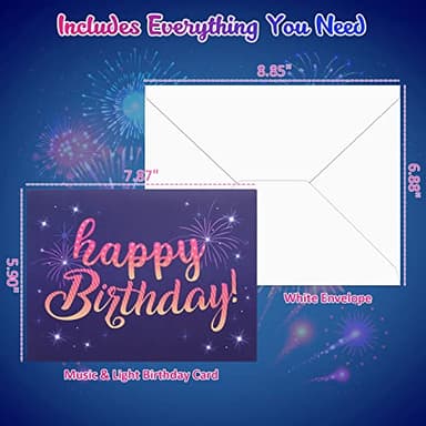 INPHER Birthday Cards Fireworks Pop Up Cake Light and Music Happy Birthday Gifts Decorations for Women, Men, Mom, Grandma - Image 6