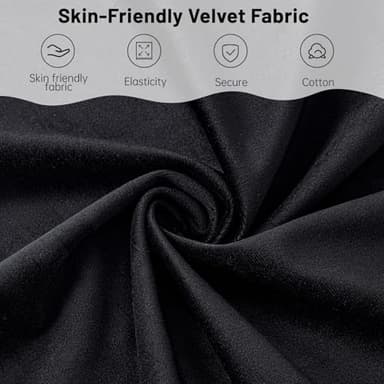 Furniliving Velvet Accent Chair for Living Room, Upholstered Reading Chair with High Backrest, Tufted-Button Wingback Armchair for Bedroom, Dressing Room, Home Office, Black, Set of 2 - Image 6