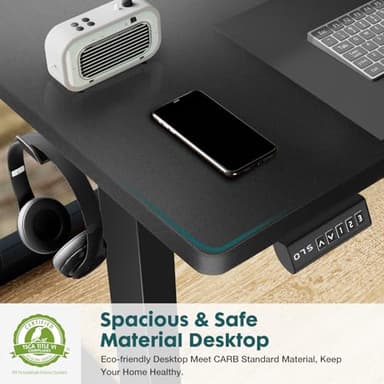 SMUG Standing Desk, Adjustable Height Electric Sit Stand Up Down Computer Table, 63x24 Inch Ergonomic Rising Modern Lift Motorized Gaming Desktop Workstation for Work Home Office, Black - Image 4