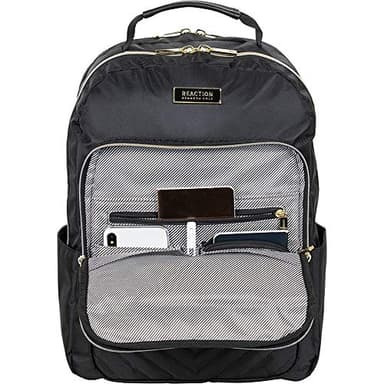 Kenneth Cole REACTION Women's Chelsea Chevron 15" Laptop and Tablet Backpack, Black - Image 3
