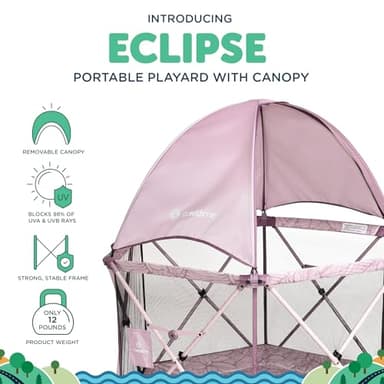 Baby Delight Go with Me Eclipse Deluxe Portable Playard | Playpen | Sun Canopy | Indoor and Outdoor | Ultra Padded Nylon Floor | Canyon Rose - Image 2