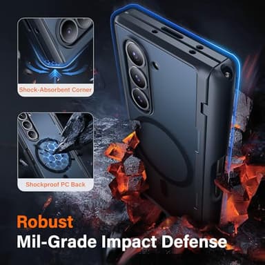 MOBOSI for Z Fold 6 Case with Privacy Screen Protector [Compatible with Magsafe], [Built-in Kickstand&Full Body Hinge Protection] Shockproof Phone Cover for Samsung Galaxy Z Fold6, Black - Image 7