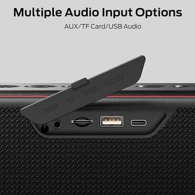 Monster Shock Pro Bluetooth Speaker with Strap, 100W Loud Speaker with Deep Bass, Portable Wireless Speakers with TWS, Long Playtime & Waterproof for Outdoors/Indoors, Supports AUX/TF Card/USB Audio - Image 6