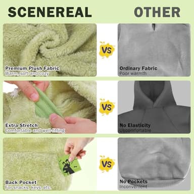 SCENEREAL Fleece Dog Sweater Hoodie for Small Medium Large Dogs, Fuzzy Warm Dog Sweatshirt with Pocket, Girl Boy Dog Clothes for Winter/Fall, Designer Cute Male/Female Dog Clothes with Leash Hole - Image 4