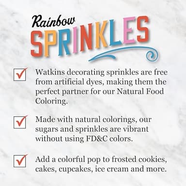 Watkins Rainbow Decorating Sprinkles, 3.4 Ounce Jar, 3-Pack - Image 6