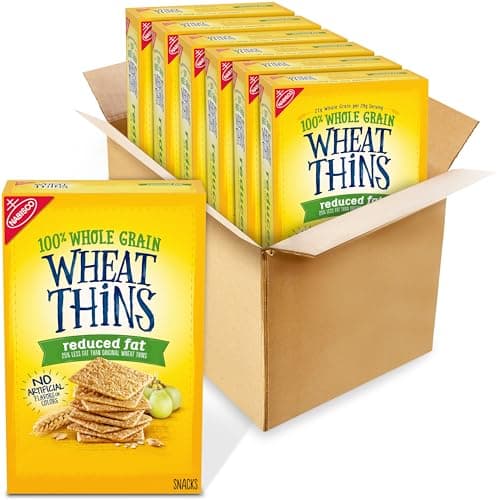 Wheat Thins Reduced Fat Snacks, Whole Grain Wheat Crackers, Bulk Snack Crackers, 6 - 8.oz Boxes - Image 1