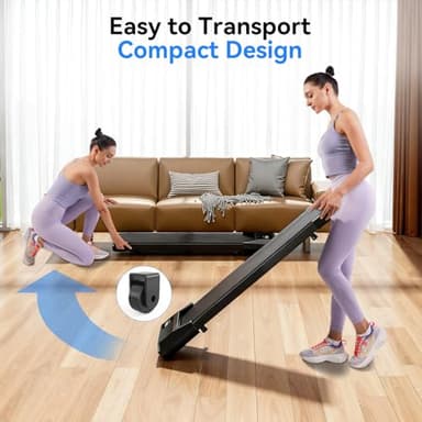 SupeRun Walking Pad, Under Desk Treadmill for Home Office, LED Display, 2.5 HP Quiet Walking Jogging Machine，No-Assembly Walking pad Treadmill with APP and Remote Control, 300 lbs Capacity - Image 6