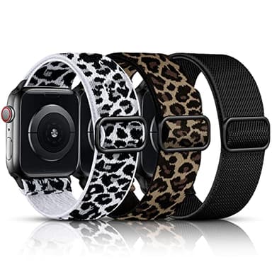 DaQin 3 Pack Stretchy Solo Loop Compatible with Apple Watch Bands for Women 49mm 46mm 45mm 44mm 42mm, Nylon Braided Elastic Strap for iWatch Band Series 11 10 9 8 7 6 5 4 3 SE Ultra 3 Ultra 2 Ultra - Image 1