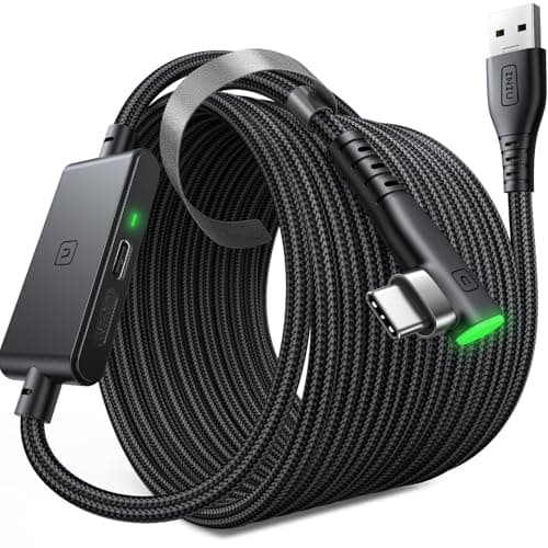 INIU Link Cable with Charging [16ft] for Meta Quest 3s Oculus Quest 3 Quest 2/Pro, Pico 4, PC VR, Steam VR, USB 3.0 High Speed Data Cable, USB C Charger Cord for VR Headset Accessories - Image 1