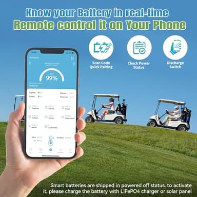 TCBWORTH 48V Lithium Battery 135Ah, Deep Cycle LiFePO4 Batteries, 200A Bluetooth BMS with Low-Temp Protection, for Golf Carts, Solar, Motohome, Off-Grid Applications, Boat, Lawn Mower - Image 5