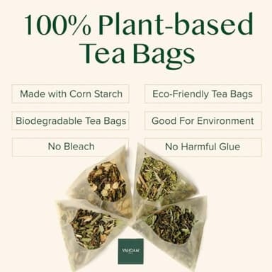 VAHDAM, Turmeric Ginger Herbal Tea Bags (30 Pyramid Tea Bags) Caffeine Free, Non GMO, Gluten Free | 100% Pure Herbal Blend - Savory & Spicy | Individually Wrapped Pyramid Tea Bags | Direct from Source - Image 5
