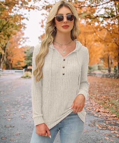 Womens Sweaters Fashion Hoodies Long Sleeve Tops Casual Sweatshirts Fall Outfits Pullover Winter Clothes 2025 - Image 2