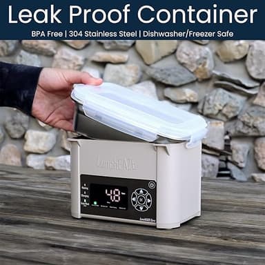 LunchEAZE Core Gen 2 Cordless Heated & Electric Lunch Box – Battery-Powered, 4-Cup Capacity, 220°F, Automatic Scheduled Heating for Hot Meals Anywhere - Image 8