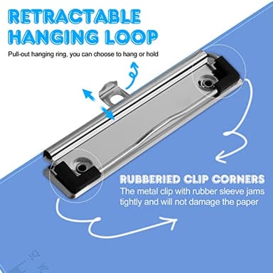 Clipboards, HERKKA 25 Pack Plastic Clipboards Low Profile Clip Standard A4 Letter Size, Assorted Transparent Color, for Classroom and Office Use - Image 3