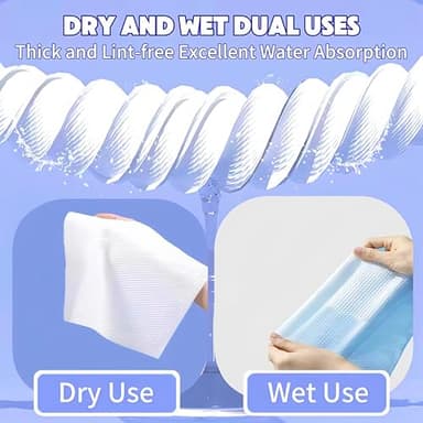 Disposable Face Towel 100 Count, Soft Cotton Clean Skin Face Towels, Dry Wipes Cotton Facial Towels Wash Cloths Tissue Thickened, Disposable Face Towelettes for Cleansing, Makeup Remover and Skincare - Image 3