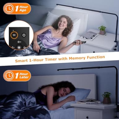 LED Desk Lamp for Home Office, Eye-Caring Desk Light with Adjustable Gooseneck, Dual Screen Computer Monitor Light with Stepless Dimming, Stepless Color Temp, Memory Function for Study, Workbench - Image 8