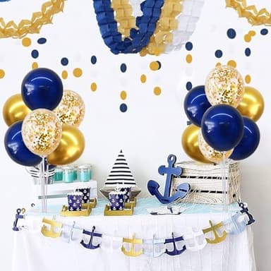 TONIFUL 6 Set Navy Blue Gold Balloon Centerpieces for Table,Balloon Arch Kit for Graduation Decorations 2026 Class of 2026 Party Decorations,New Year,Anniversary,Birthday Decoration - Image 7