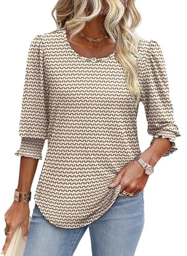 XIEERDUO Business Casual Outfits for Women Womens 3/4 Sleeve Tops and Blouses Work Blouses for Women 2025 Xl - Image 2