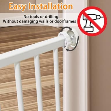 Dog Gate, SHYUJAJIE Adjustable Extra Wide Short Dog Gate,Small Pet Gate with 4 Extension Kits, Pressure Mounted for Doorways & Stairs (White, 18-48" W*10" H) - Image 4