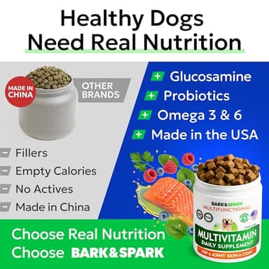 BARK&SPARK Dog Vitamins & Supplements - Multivitamin Chewable Treats for Dogs - Glucosamine Chondroitin for Joint Support + Omega for Skin & Coat + Probiotics - Multi Vitamin for Pets Health - 120Ct - Image 5