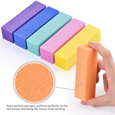 TsMADDTs Nail Files and Buffers, Professional Manicure Tools Kit Rectangular Art Care Buffer Block Tools 100 180 Grit 12PCS(Black) - Image 4