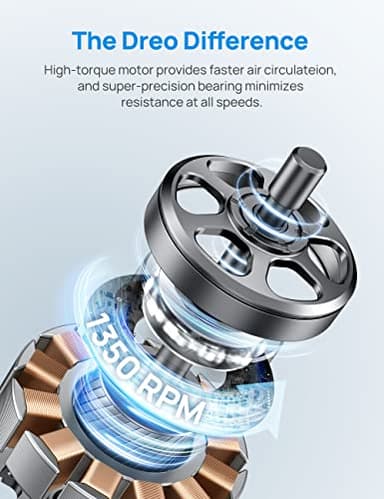 Dreo Tower Fan for Bedroom, 90° Oscillating Standing Fan, 30ft far, 28dB Quiet for Sleep, 6 Speeds, 4 Modes, 12H Timer, 42 Inch, Bladeless, Remote, for Home, Office, Room, Cruiser Pro T1 - Image 4