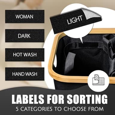Hampers for Laundry Basket with Lid, 160L Extra Large 3 Section Clothes Divided Organizer for Bedroom, Laundry Room, Dirty Clothing Hamper, Black - Image 4