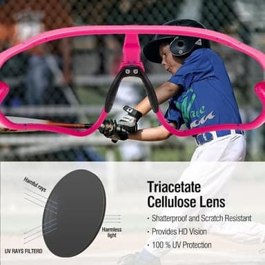DUCO Kids Sunglasses Youth Baseball Sun Glasses Lightweight TR90 Frame UV400 Sports Cycling Shades for Boys Girls DK268 - Image 7