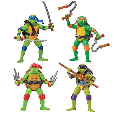 Teenage Mutant Ninja Turtles: Mutant Mayhem Basic Figure Turtle 4-Pack Bundle by Playmates Toys - Image 1