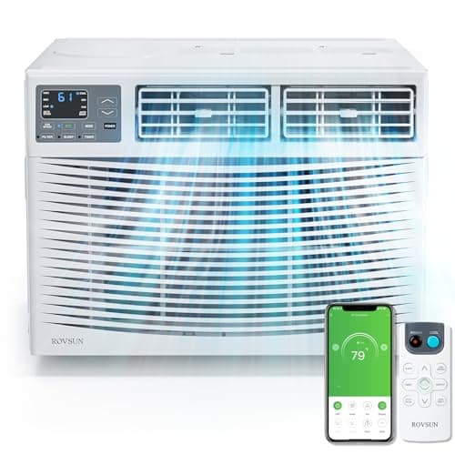 ROVSUN Smart 14000 BTU Window Air Conditioner with WiFi, Energy Saving Window AC Unit with Remote & App Control & Timer Function & Easy Install Kit, for Rooms up to 700 Square Feet, 115V/60Hz, White - Image 1