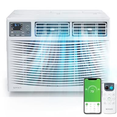 ROVSUN Smart 14000 BTU Window Air Conditioner with WiFi, Energy Saving Window AC Unit with Remote & App Control & Timer Function & Easy Install Kit, for Rooms up to 700 Square Feet, 115V/60Hz, White - Image 1