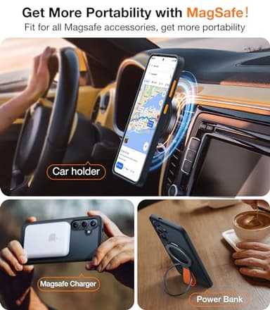 TORRAS Magnetic Shockproof Designed for Samsung Galaxy S24 Plus Case [Military Grade Drop Tested] [Compatible with MagSafe] Translucent Slim Hard Protective Case for S24 Plus Case, Black - Image 2